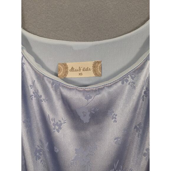 Altar'd state tank women's size x-small‎ baby blue satin spaghetti strap floral - Picture 4 of 8